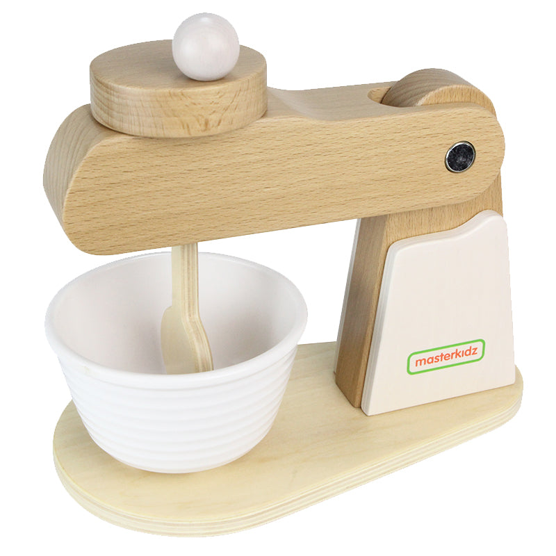 1set Pretend Play Toy Mixer With Food Kitchen Accessories, Wooden Mixer  Suitable For Kids Over 3 Years Old