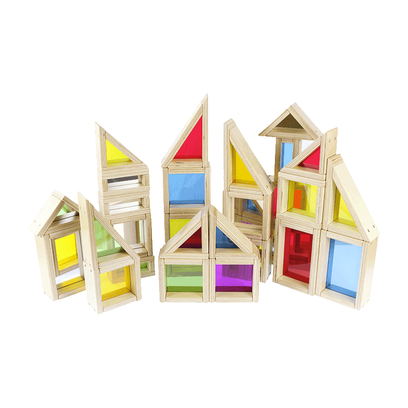 Assorted Rainbow/ Mirror Block Set Set 29 Piece