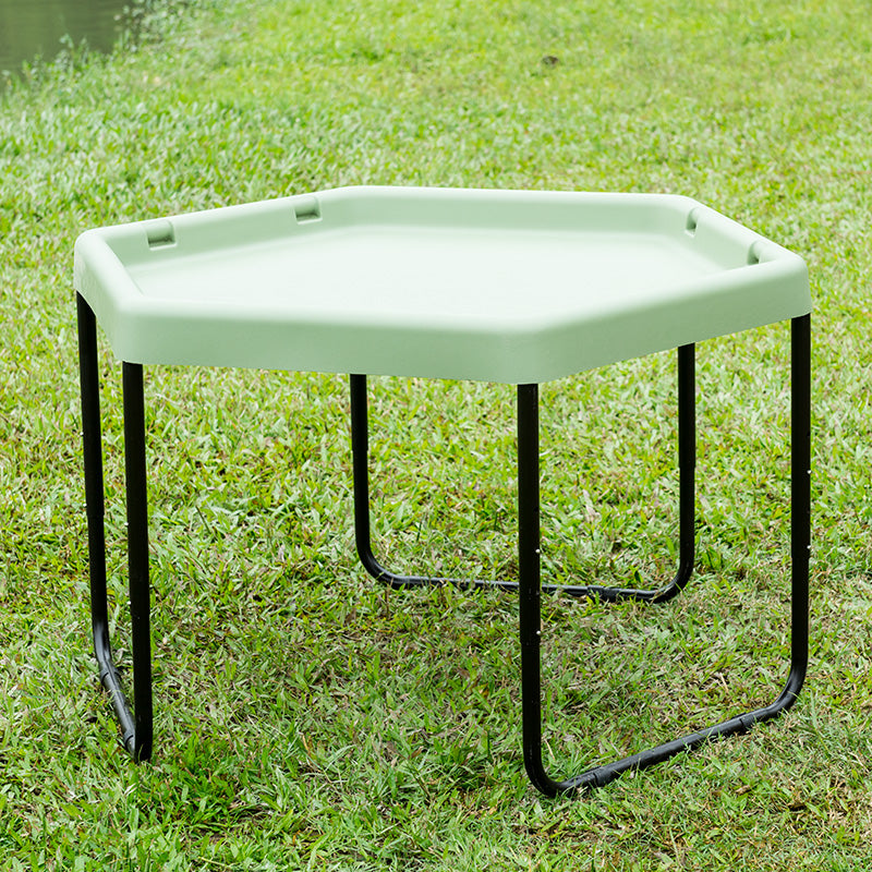 Hexagonal Tuff Tray - Sage Coloured with Adjustable Height Stand