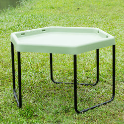 Hexagonal Tuff Tray - Sage Coloured with Adjustable Height Stand