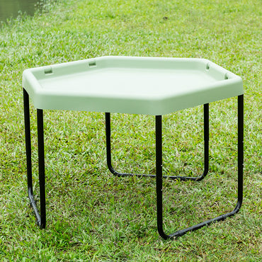 Hexagonal Tuff Tray - Sage Coloured with Adjustable Height Stand