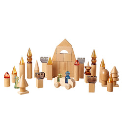 Build-My-Castle 119 Piece Transparent  Acrylic and Beech Wood Building Blocks