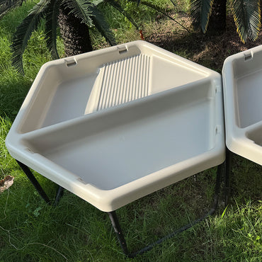 Hexagonal Tuff Tray - 2 Compartments with Adjustable Height Stand