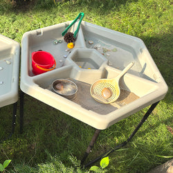 Hexagonal Tuff Tray - 3 Compartments with Adjustable Height Stand