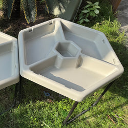 Hexagonal Tuff Tray - 3 Compartments with Adjustable Height Stand