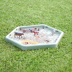 Hexagonal Tuff Tray - Sage Coloured with Adjustable Height Stand