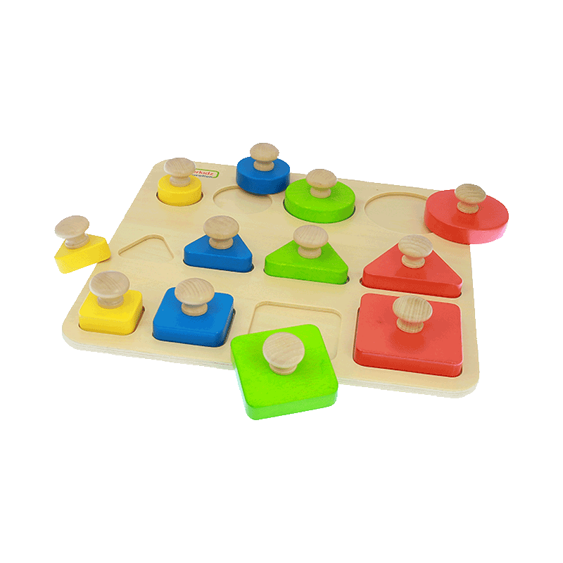 Peg Puzzle in Shape, Size and Color Learning