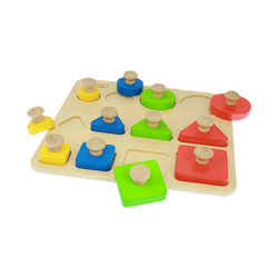 Peg Puzzle in Shape, Size and Color Learning
