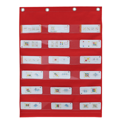 Learning Card Pocket Chart and Velcro Attaching Fabric Surface Double-Sided Hanger Cloth
