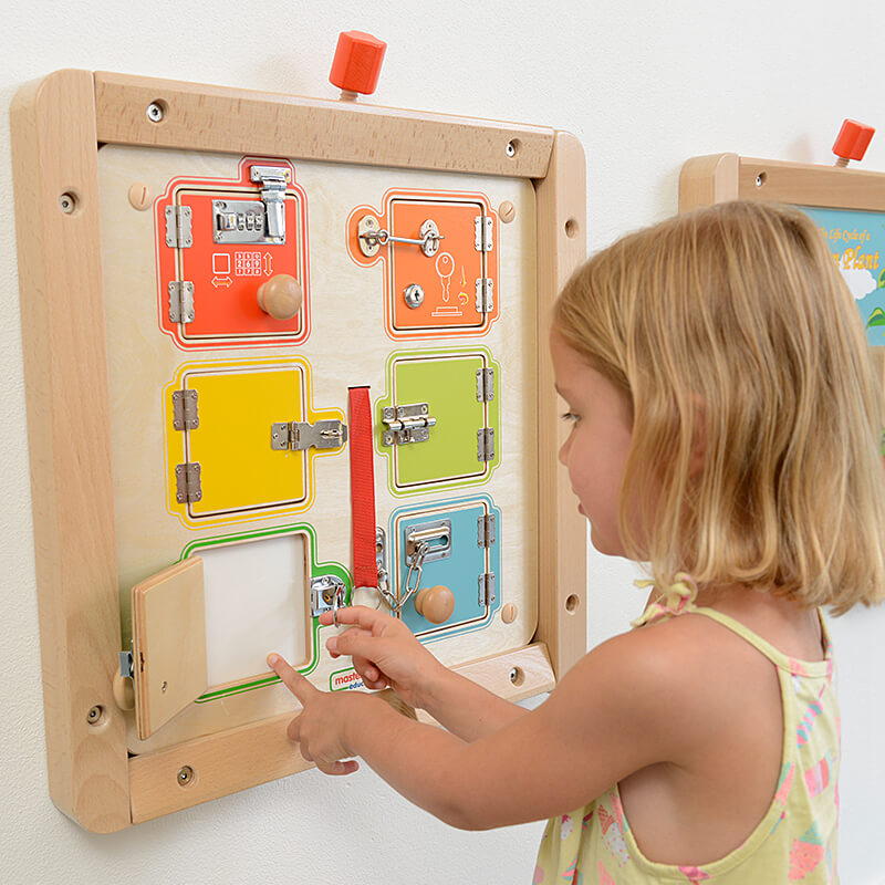Busy board, montessori sensory toys for lockers training | masterkidz