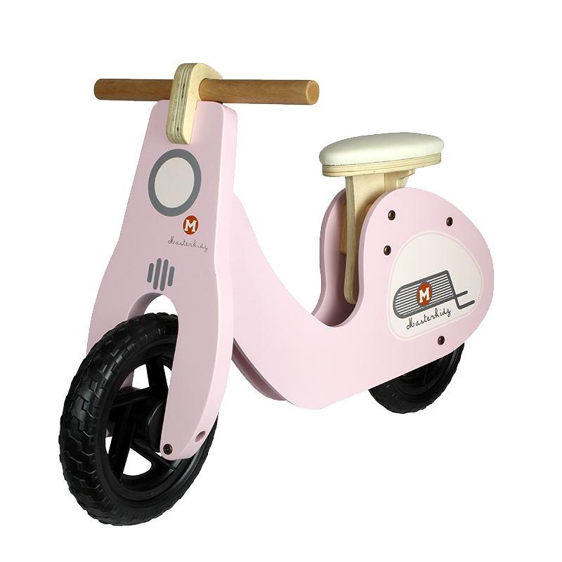 Wooden Balance Bike Retro-Styled Age 3+ | Green/Pink