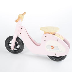 Wooden Balance Bike Retro-Styled Age 3+ | Green/Pink